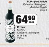 Protea Merlot, Cabernet Sauvignon Or Shiraz-750ml