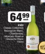 KWV Classic Collection Sauvignon Blanc, Chardonnay Moscato Rose Or Grenache Blanc-750ml Each