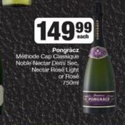 Pongracz Methode Cap Classique Noble Nectar Demi Sec, Nectar Rose Light Or Rose-750ml Each