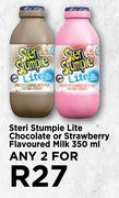Steri Stumpie Lite Chocolate Or Strawberry Flavoured Milk-For 2 x 350ml