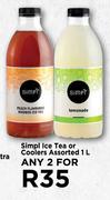 Simpl Ice Tea Or Coolers Assorted-For 2 x 1L