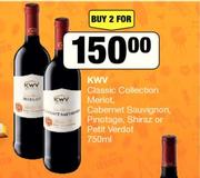 KWV Classic Collection Merlot,Cabernet Sauvignon,Pinotage,Shiraz Or Petit Verdot-For 2 x 750ml
