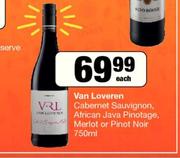 Van Loveren Cabernet Sauvignon,African Java Pinotage,Merlot Or Pinot Noir-750ml Each
