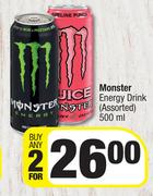 Monster Energy Drink Assorted-For 2 x 500ml