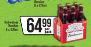 Budweiser Handies-6 x 330ml Per Pack
