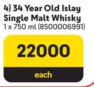 Laphroaig 34 Years Old Islay Single Malt Whiskey-750ml