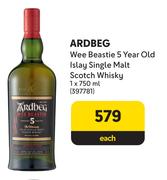 Ardbeg Wee Beastie 5 Year Old Islay Single Malt Scotch Whisky-750ml