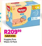 Huggies Pure Wipes 12 Pack