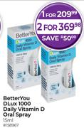 Better You Dlux 1000 Daily Vitamin D Oral Spray 15ml-For 1