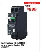 CBI Electric No Overload Protection 63A Earth Leakage 81424933