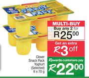 Clover Snack Pack Yoghurt (Selected)-For 2 x 6 x 70g