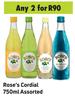 Rose's Cordial Assorted-For 2 x 750ml