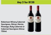 Robertson Winery Cabernet Sauvignon,Shiraz,Merlot,Pinotage,Ruby Cabernet-For 2 x 750ml