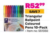 Staedtler Triangular Ballpoint Coloured Pens 10 Pack (551350)