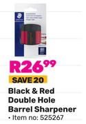 Staedtler Black & Red Double Hole Barrel Sharpener (525267)