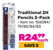 Staedtler Traditional 2H Pencils 2 Pack (106084/79/80/84/83)-Each