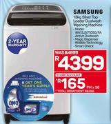 SAMSUNG 13KG Silver Top Loader Dualwash Washing Machine - WA13J5710SG/FA