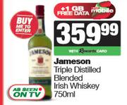 Jameson Triple Distilled Blended Irish Whisky-750ml