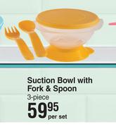 Baby Things Suction Bowl With Fork & Spoon 3 Piece-Per Set