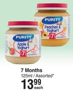 Purity Apple & Yoghurt 7 Months Assorted-125ml Each