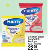 Purity Cream Of Maize Baby's Soft Porridge Assorted-400g Each