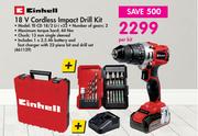 Einhell 18V Cordless Impact Drill Kit TE-CD 18/2 Li-i + 22-Per Kit