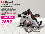 Einhell 18V 190mm Cordless Circular Saw TP-CS 18/190-Each