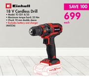 Einhell 18V Cordless Drill TC-CD1 8/35-Each
