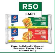 Clover Individually Wrapped Processed Cheese Slices Assorted-360g Each
