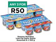 Danone Nutriday Low Fat Dairy Snack Assorted-For Any 3 x 6 x 100g