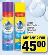 Pledge Multi Surface Cleaner(Selected)-2X300ml
