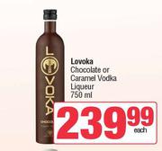 Lovoka Chocolate Or Caramel Vodka Liqueur-750ml Each