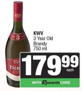KWV 3 Year Old Brandy-750ml Each