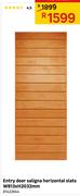 Entry Door Mixed Saligna Horizontal Slats W 813 x H 2032mm