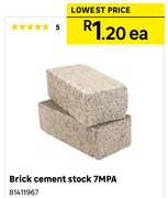 Brick Cement Stock 7MPA-Each
