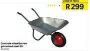 Concrete Wheelbarrow Galvanised Steel 65Ltr