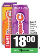 Super C Glucose Sparkling Drink Assorted-For 2 x 500ml