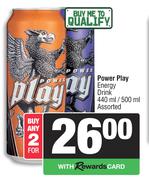 Power Play Energy Drink Assorted-For 2 x 440ml/500ml