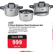 O2 5-Piece Stainless Steel Cookware Set-Per Set