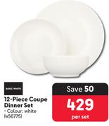 Basic White 12-Piece Coupe Dinner Set-Per Set