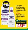 Cetaphil Acne Prone Moisturising Lotion SPF30 118ml + Acne Prone Foam Wash 235ml-For Both
