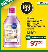 Nivea Luminous Skin Glow Micellar Water-400ml