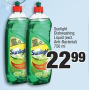 Sunlight Dishwashing Liquid (Excl.Anti Bacterial)-750ml Each
