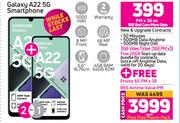2 x Samsung Galaxy A22 5G Smartphone-On 1GB Red Core More Data + On Promo 65