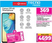 Tecno Camon 17P 4G Smartphone-On 1GB Red Top Up Core More Data