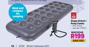 Out & About Single Airbed + Pump Combo With PVC Frame