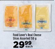 Food Lover's Real Cheese Slices Assorted-150g Each