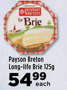 Payson Breton Long Life Brie-125g Each