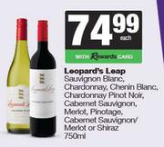 Leopard's Leap Sauv Blanc,Chardonnay,Chenin Blanc,Chardonnay Pinot Noir,Cab Sauv,Merlot-750ml Each