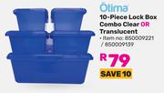 Otima 10 Piece Lock Box Combo Clear Or Translucent